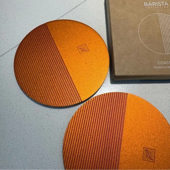 Nespresso Barista Collection Aluminum Orange Coasters - Picture 6 of 15